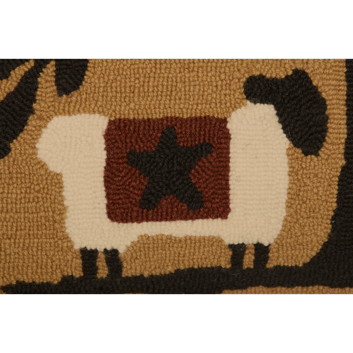 Heritage Farms Sheep and Star Hooked Pillow - Image 5
