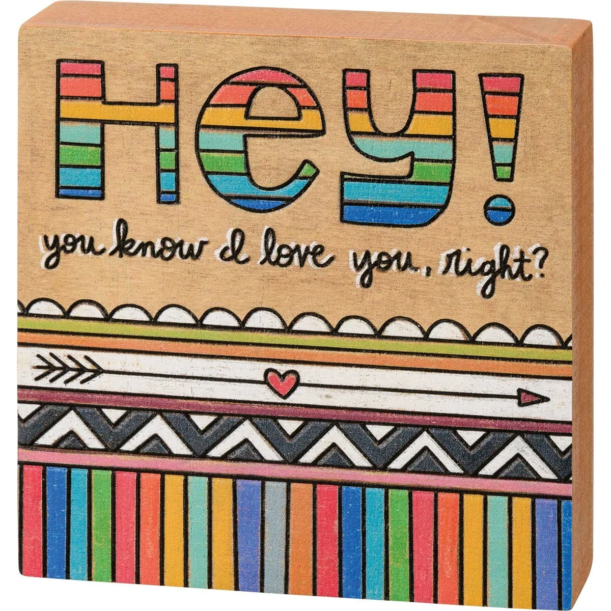 ๐ Hey! You Know I Love You, Right? 4" Block Sign