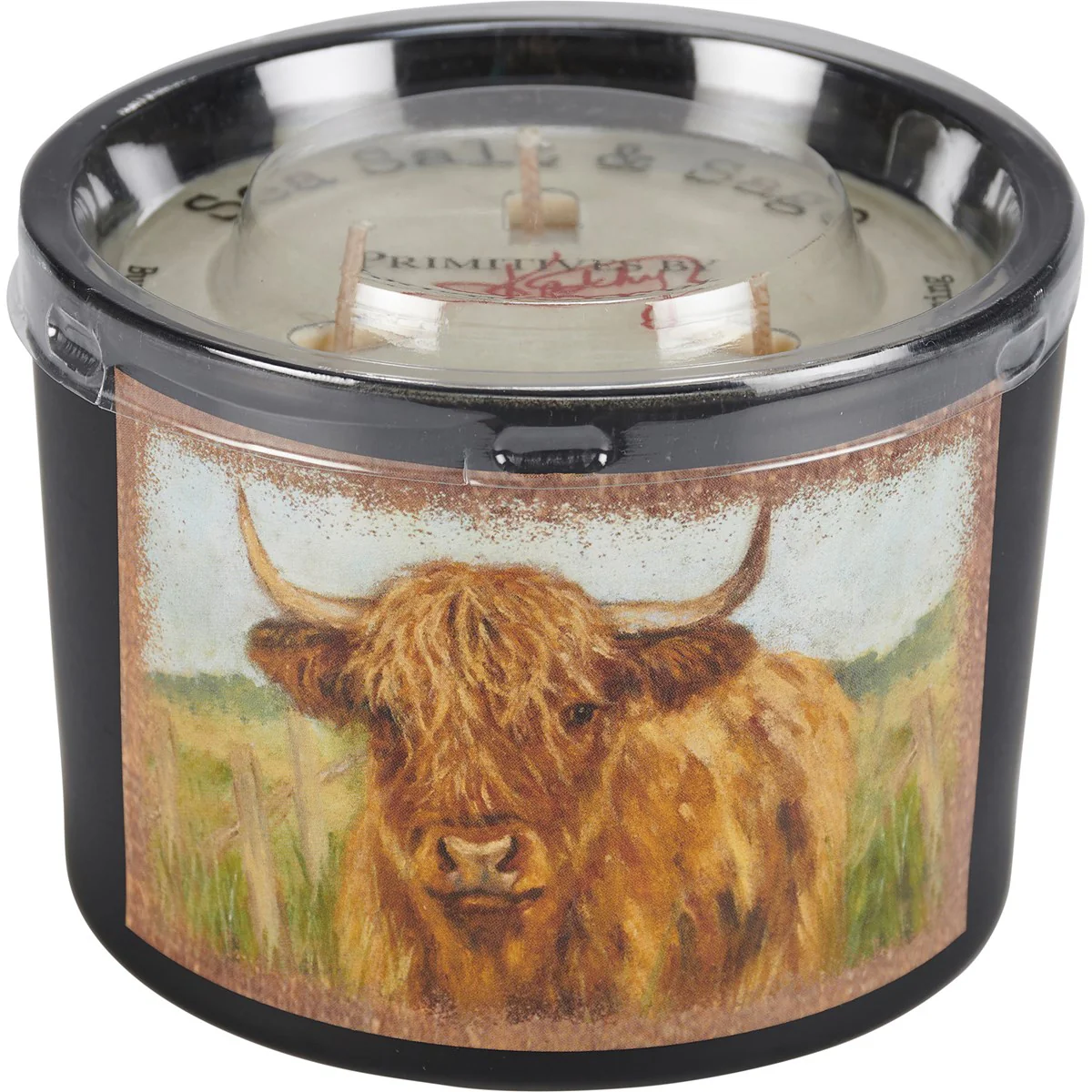 Highland Cow 14 oz Sea Salt & Sage Jar Candle - Image 3
