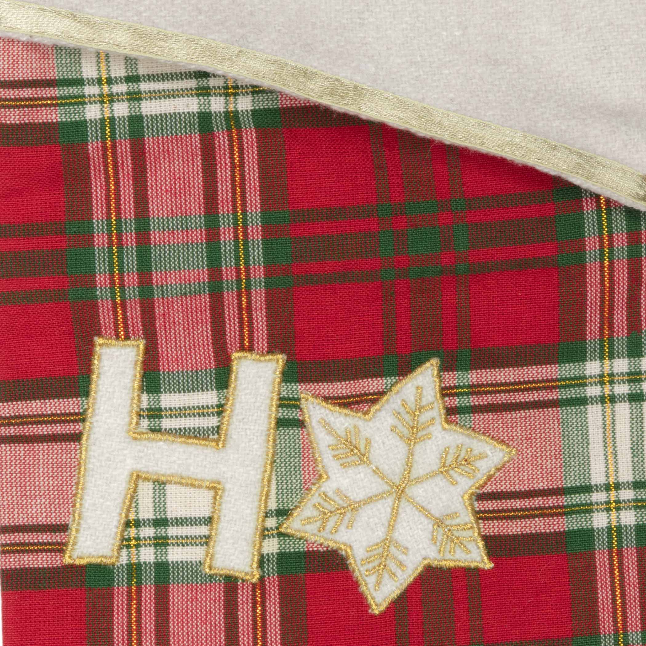 HO HO Holiday Tartan Christmas Stocking 20" Long - Image 6