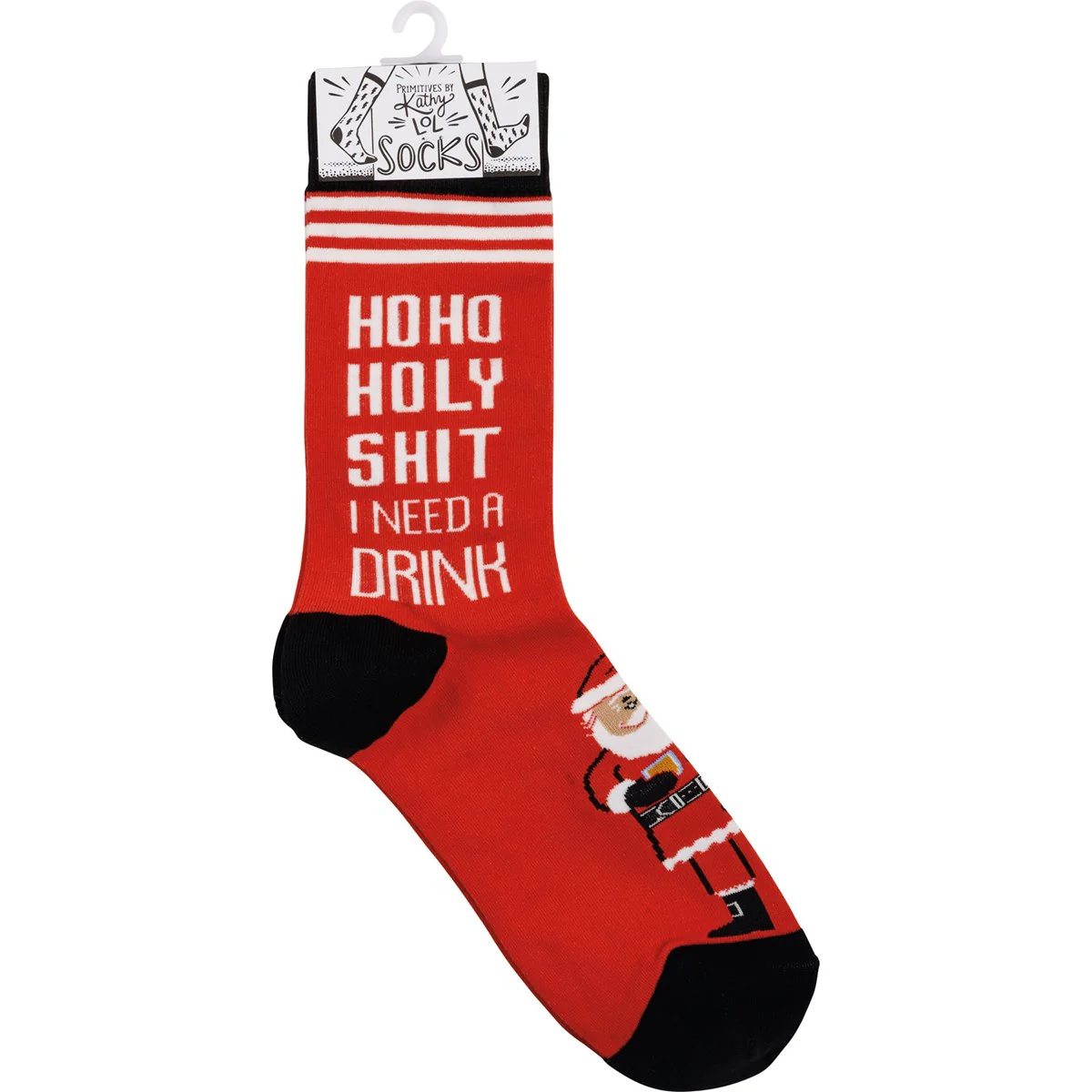Ho Ho Holy Sh*!  I Need A Drink Santa Christmas Socks - Image 3