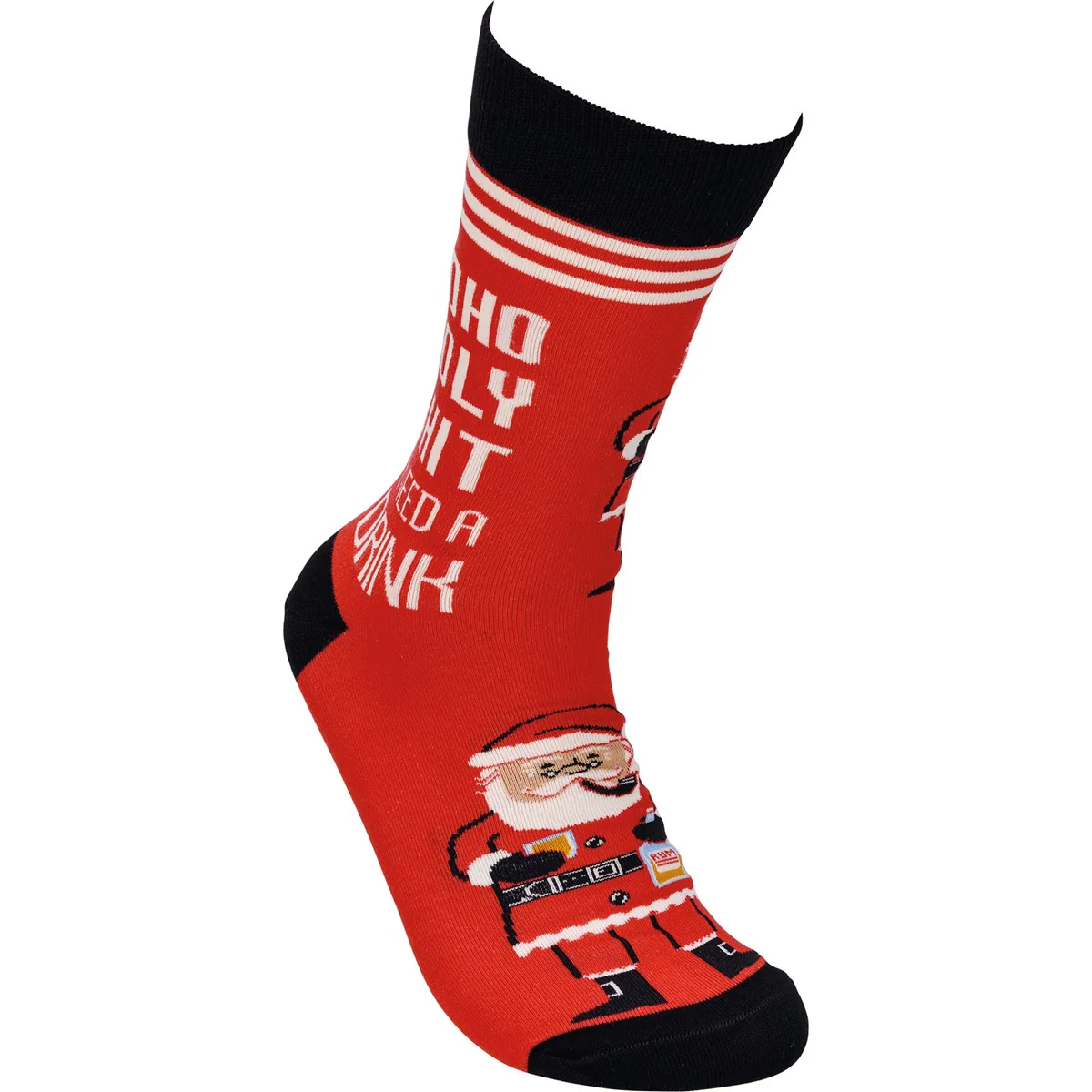 Ho Ho Holy Sh*!  I Need A Drink Santa Christmas Socks - Image 4