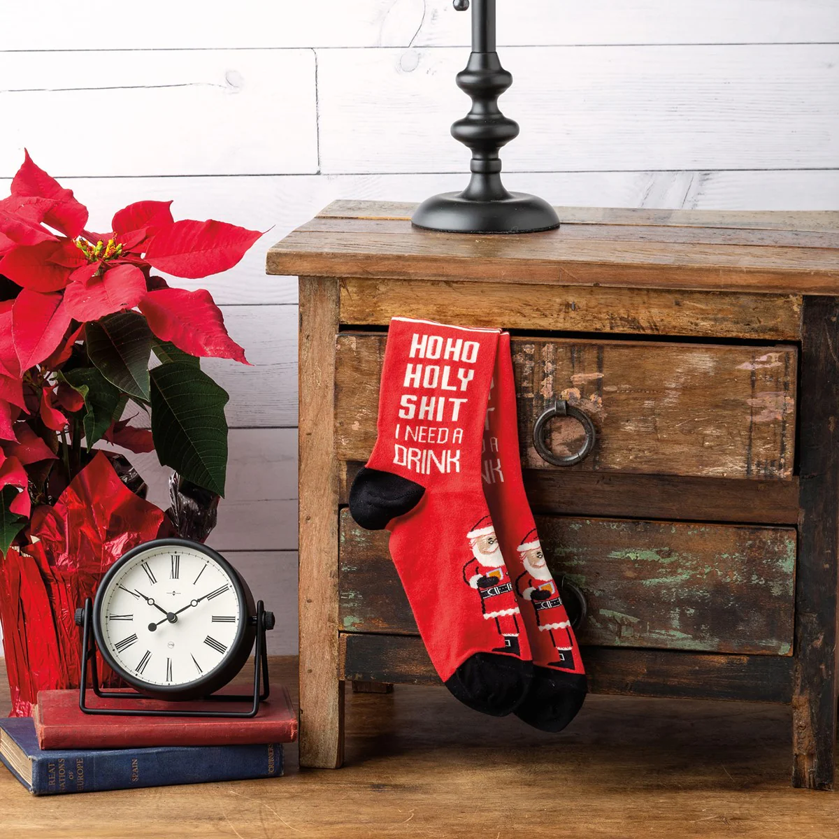 Ho Ho Holy Sh*!  I Need A Drink Santa Christmas Socks - Image 5