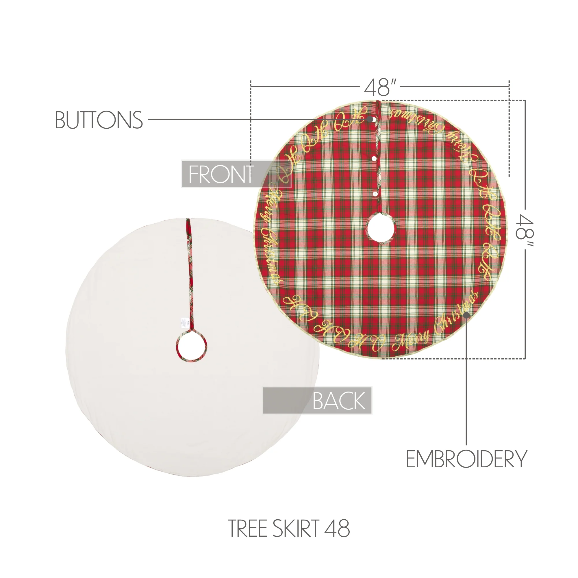 HO HO Merry Christmas 40" Tree Skirt - Image 4