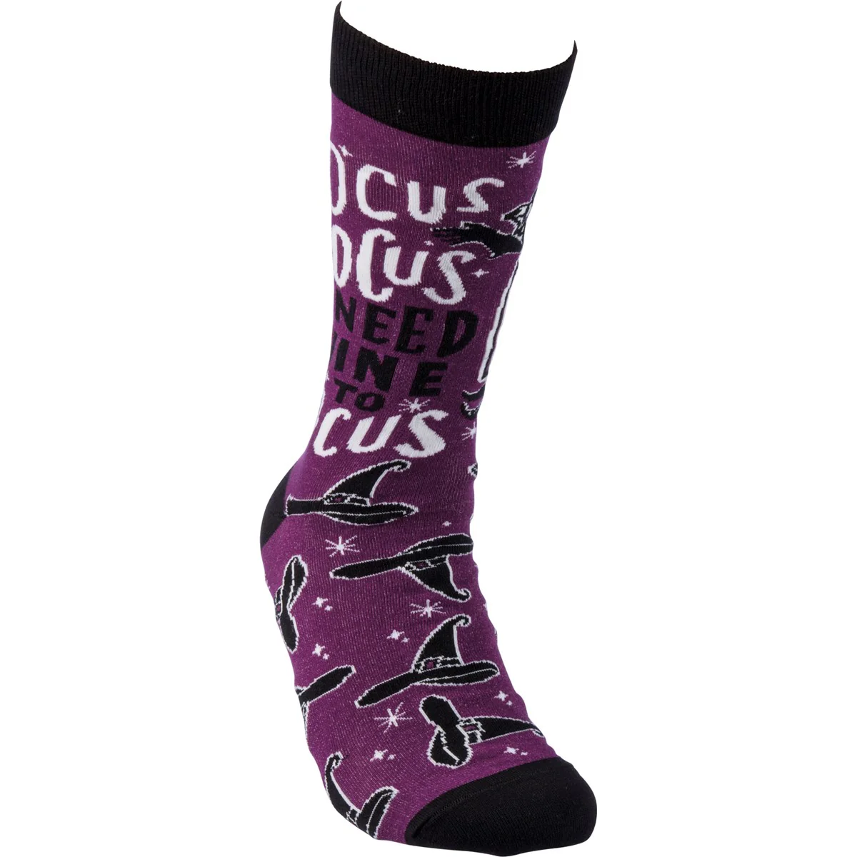 Hocus Pocus I Need Wine To Focus Fun Socks - Image 3