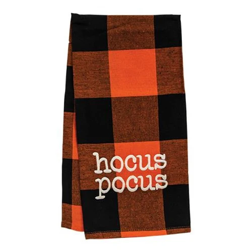 Surprise Me Sale 🤭 Hocus Pocus Orange & Black Buffalo Check Dish Towel