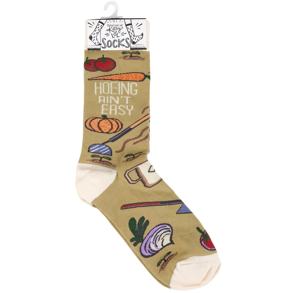 Hoeing Ain't Easy Humorous Garden Themed Socks - Image 4