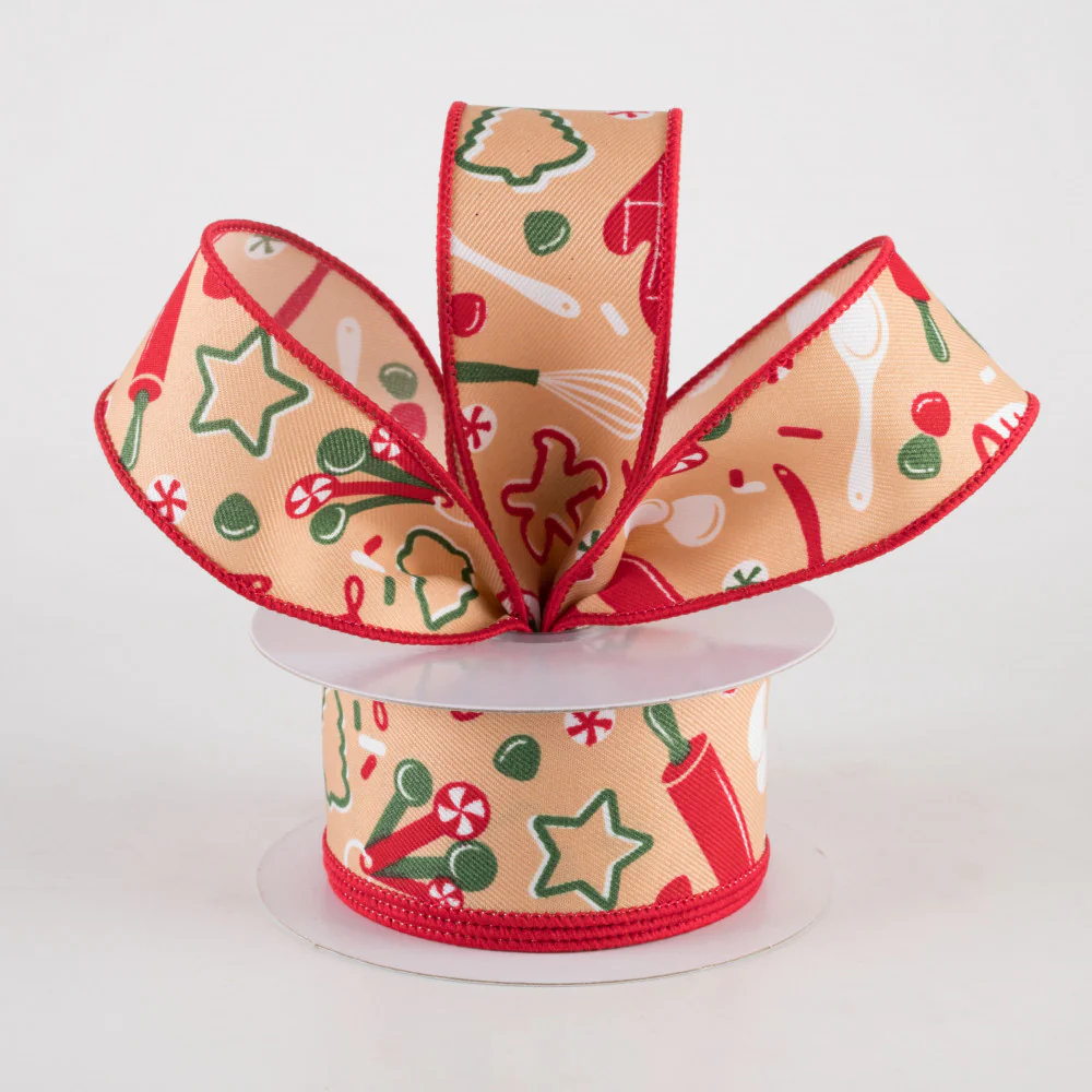 Holiday Baking Christmas Ribbon 1.5" x 10 yards