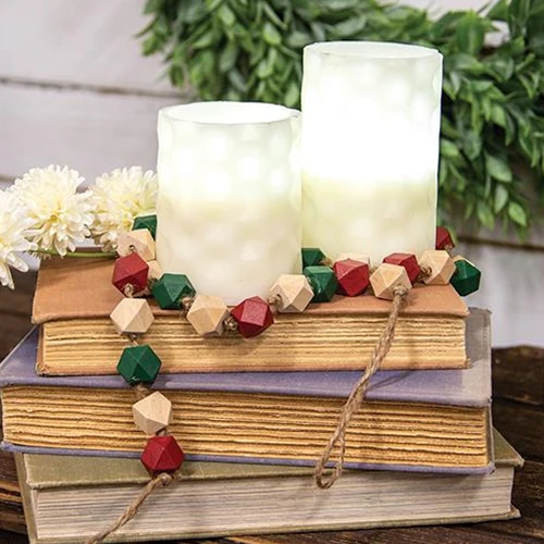 Holiday Geometric 40" Wood Beaded Garland - Image 2