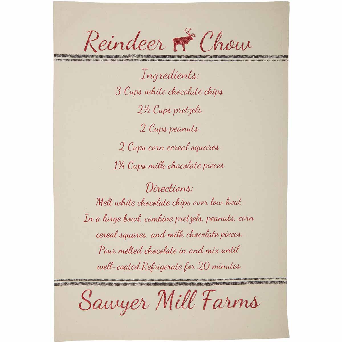 Holiday Reindeer And Recipes Muslin Tea Towel Set - Image 2