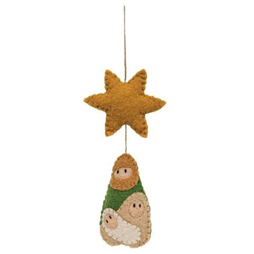 Holy Family with Star Felt Ornament