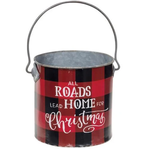 💙 Home For Christmas Buffalo Check Bucket
