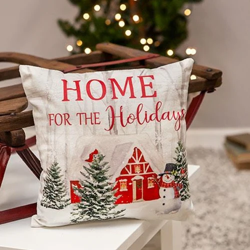 ๐ Home For The Holidays 8" Small Christmas Pillow