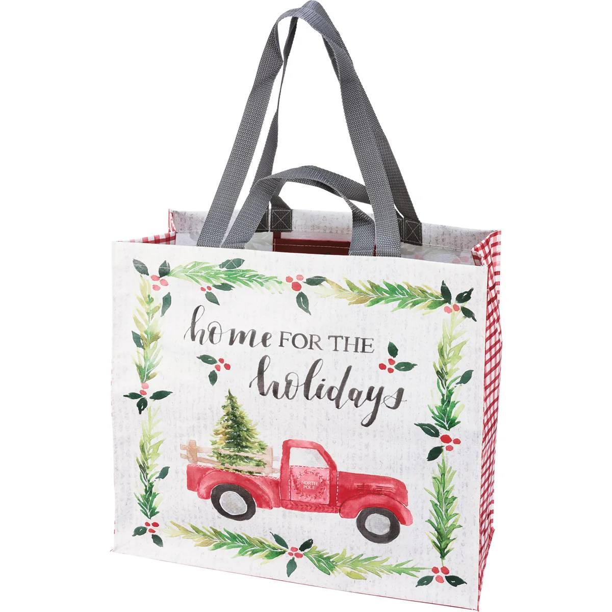 ๐ Home For The Holidays Red Truck With Tree Christmas Market Tote Bag