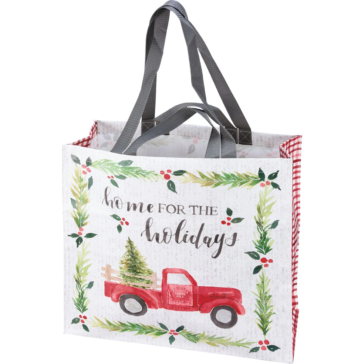 ๐ Home For The Holidays Red Truck With Tree Christmas Market Tote Bag - Image 2