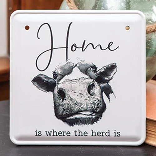 💙 Home is Where the Herd Is Graphic Metal Sign