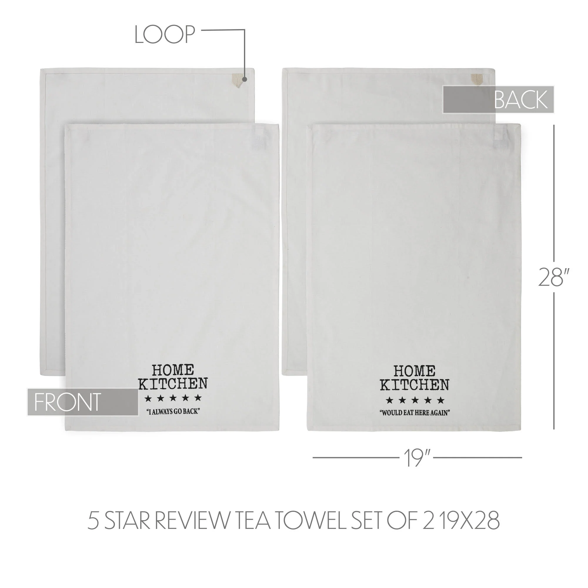 Home Kitchen 5 Star Review Tea Towel Set of 2 - Image 6