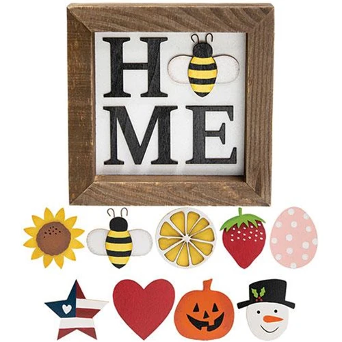 ๐ Home Magnetic Sign With Nine Seasonal Magnets