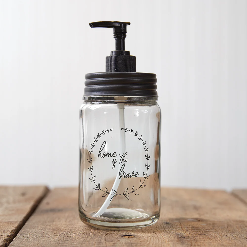 Home Of The Brave Glass Soap Dispenser
