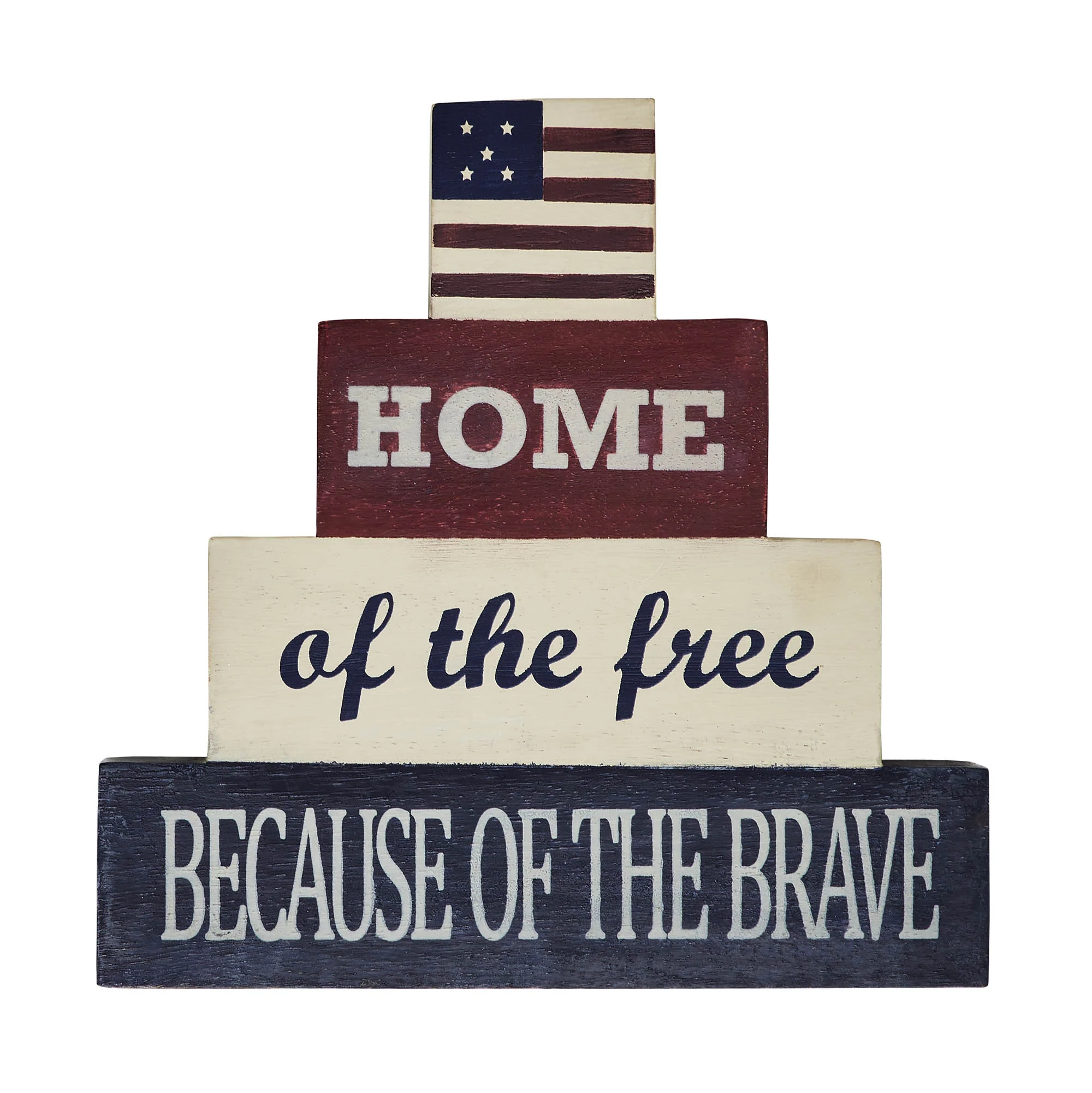 Home Of The Free Wooden Block Stack - Image 2