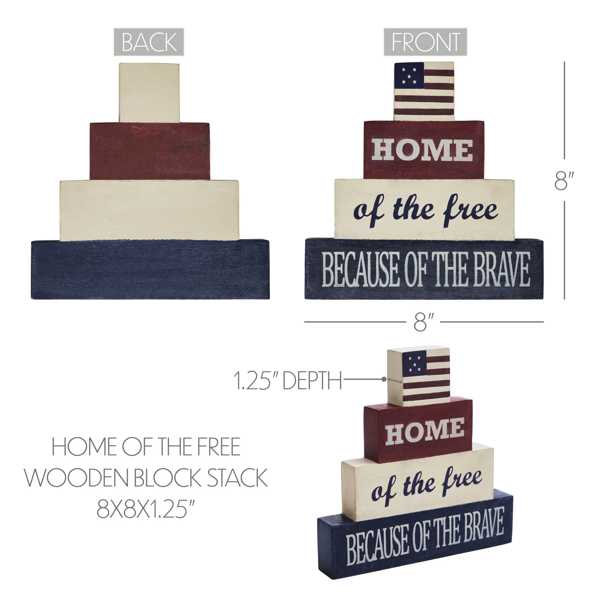 Home Of The Free Wooden Block Stack - Image 4