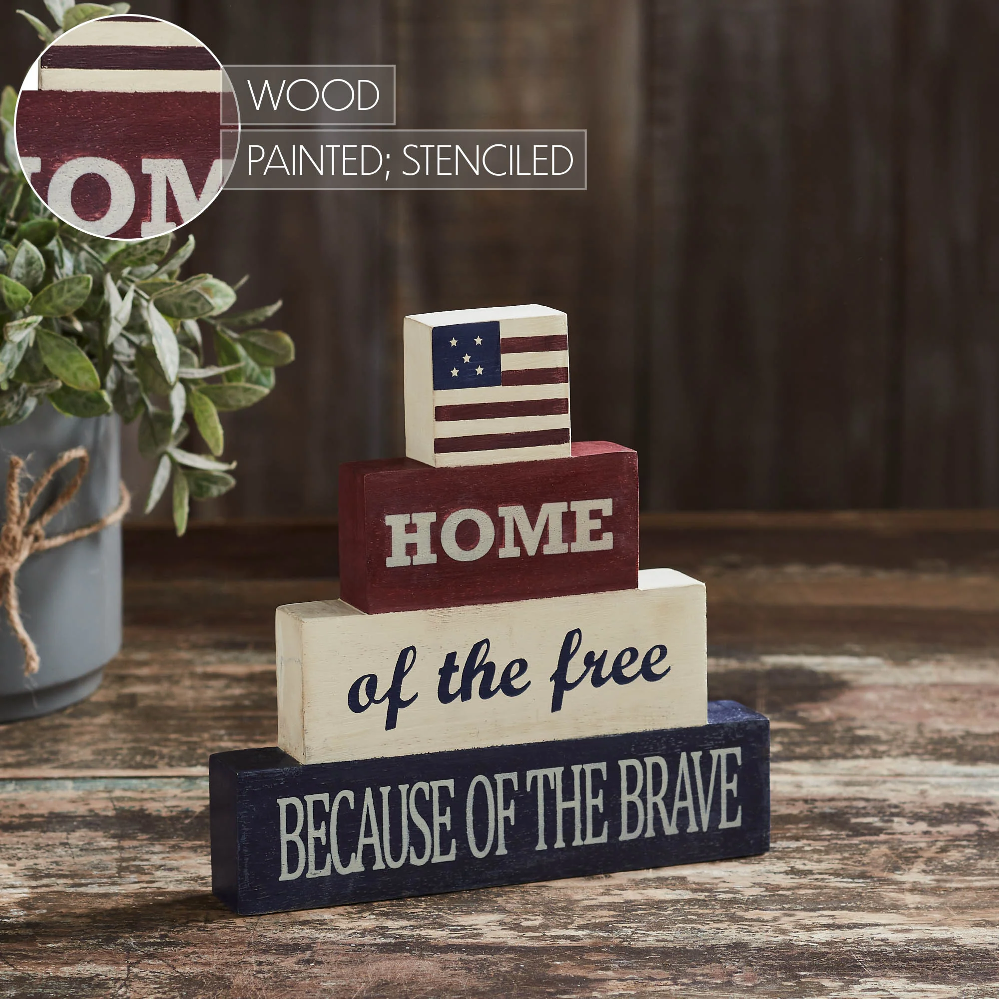 Home Of The Free Wooden Block Stack - Image 5