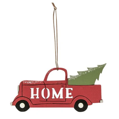 💙 Home Red Truck with Tree Ornament - Image 2