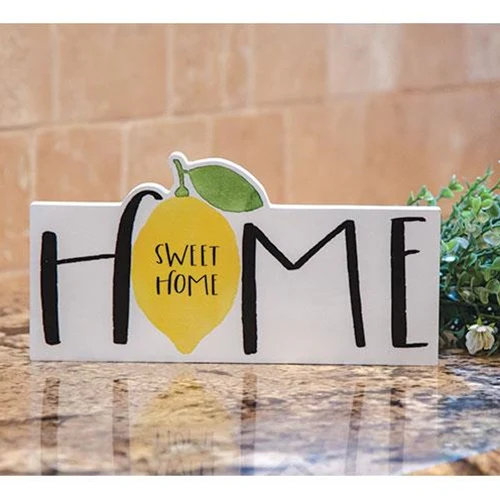 Home Sweet Home Lemon Wooden Block Sign