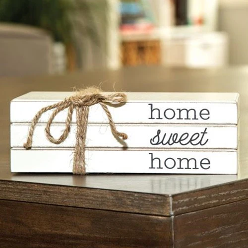 Home Sweet Home Stacked Books Decor