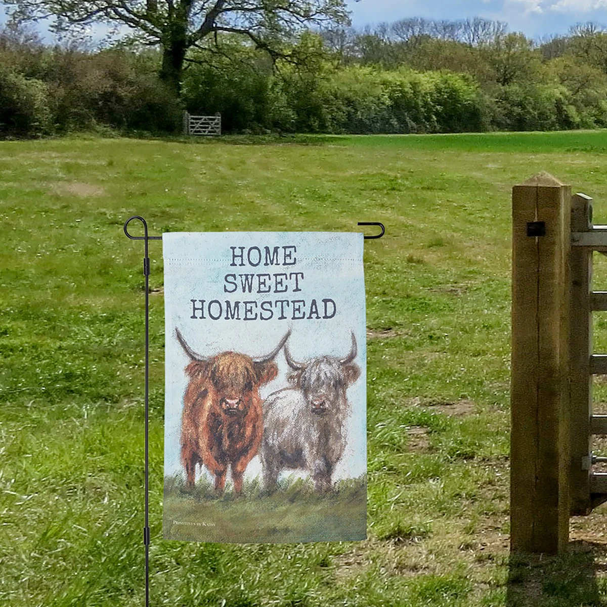 Home Sweet Homestead Highland Cow Garden Flag - Image 2