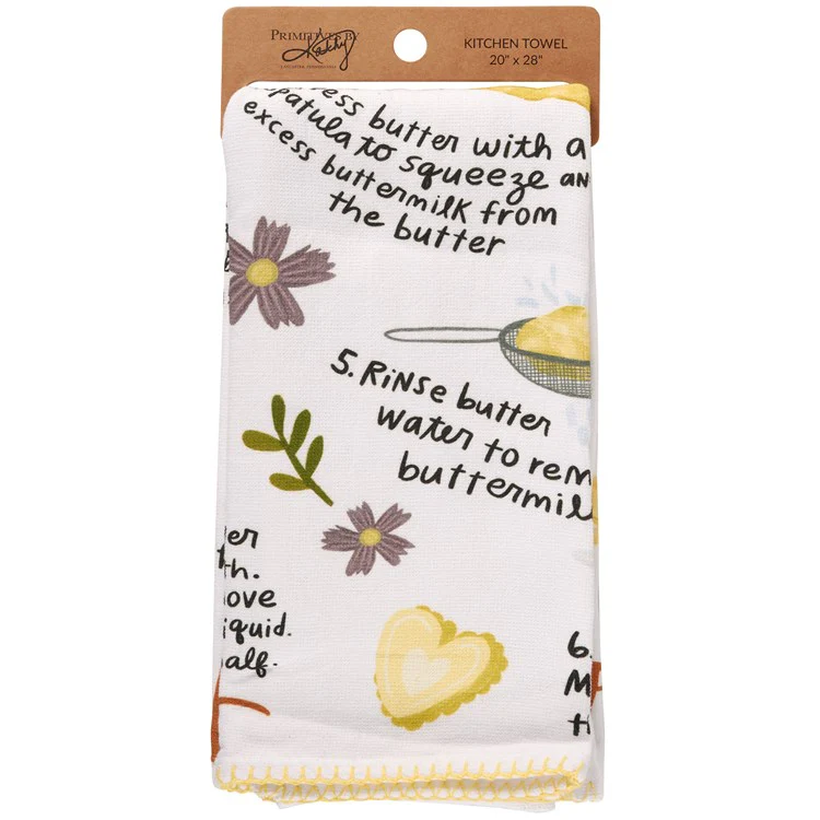 Homemade Butter Recipe Kitchen Towel - Image 2