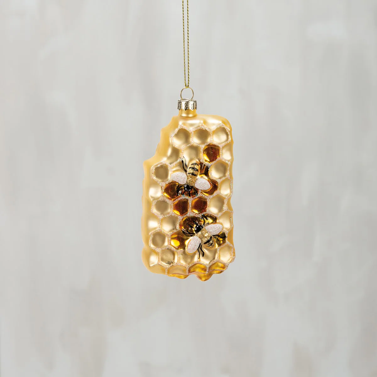 Honeycomb Bee Glass Ornament