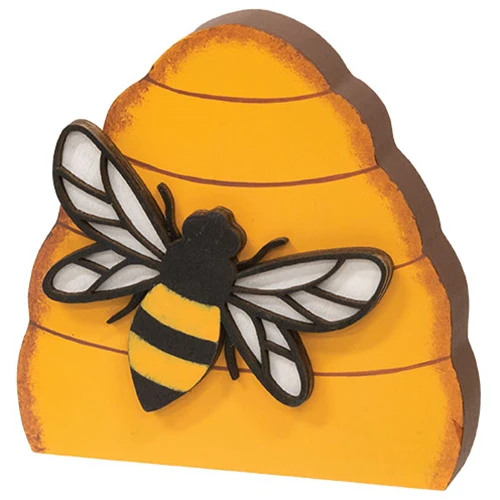 Honeycomb Beehive and Bee Wooden Sitter - Image 2
