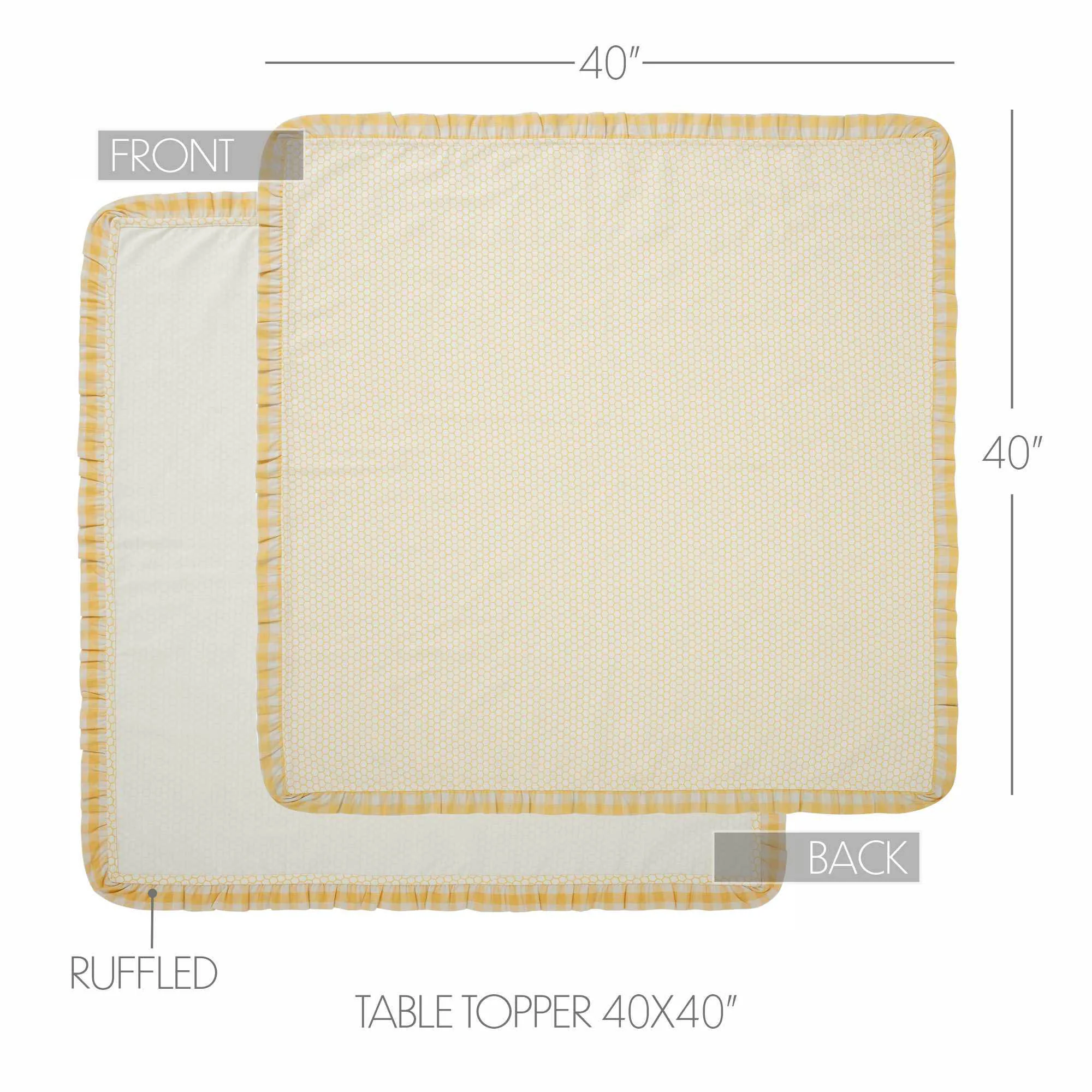 Honeycomb Ruffled Table Topper Table Cloth 40" x 40" - Image 2