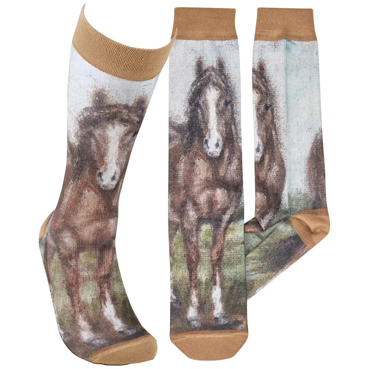 Horse All Over Print Knee High Novelty Socks