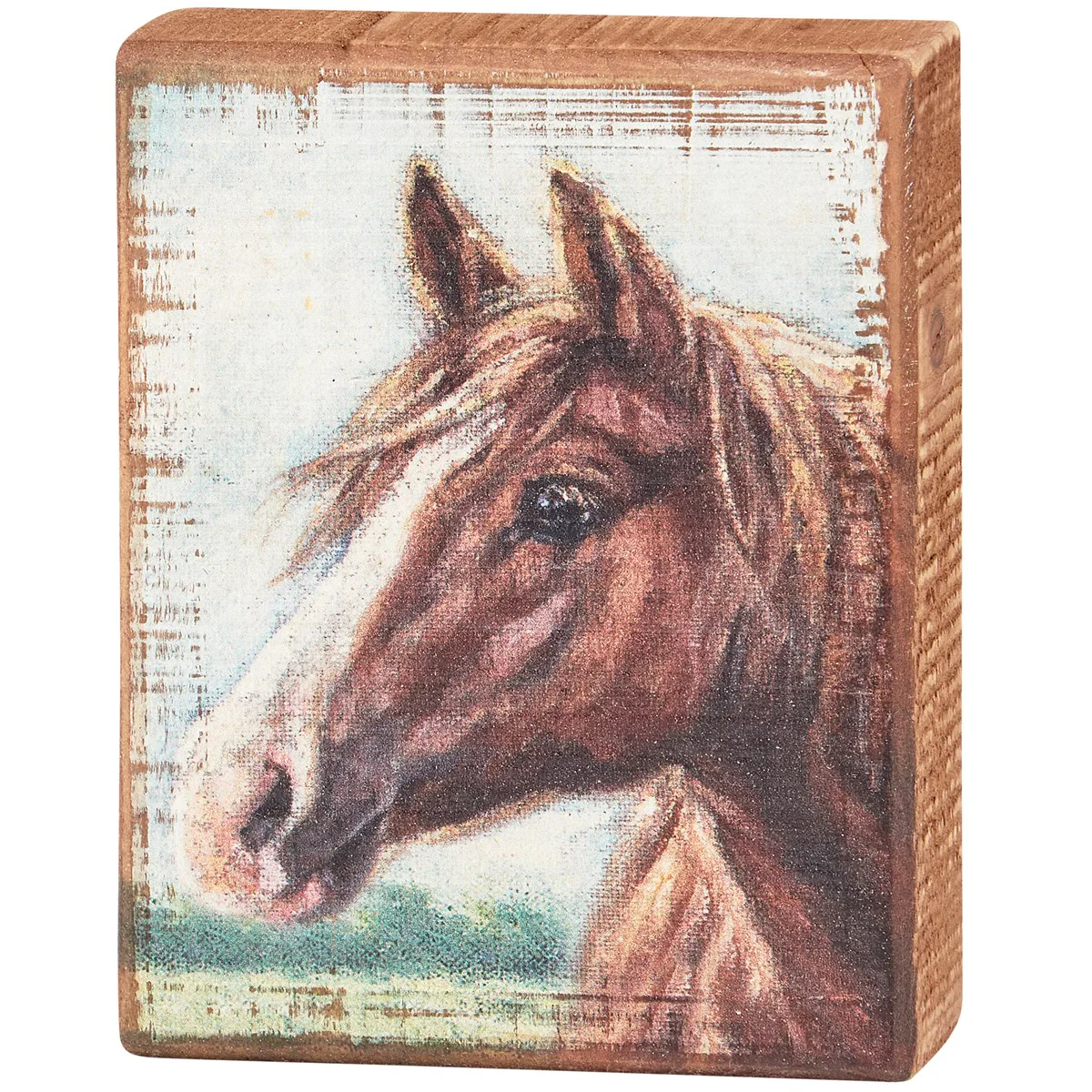 Horse Close Up 5" Wooden Block Sign