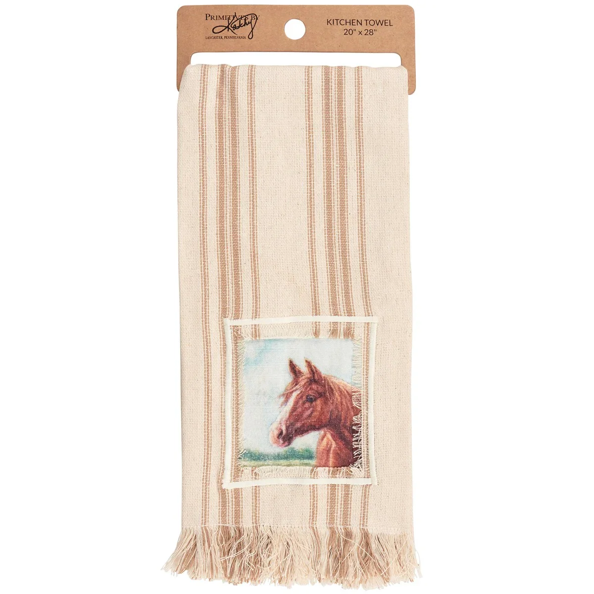 Horse Striped Farmhouse Kitchen Towel
