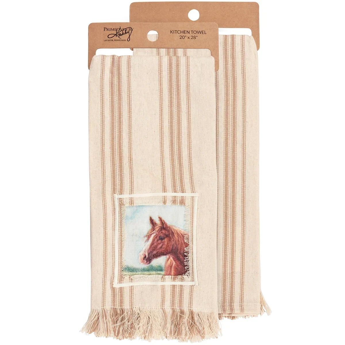 Horse Striped Farmhouse Kitchen Towel - Image 2