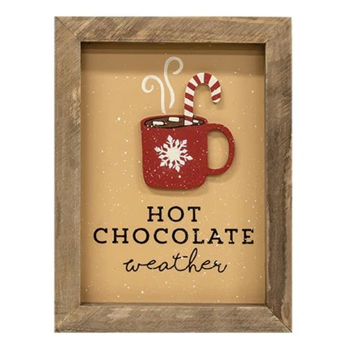 ๐ Hot Chocolate Weather Framed Sign