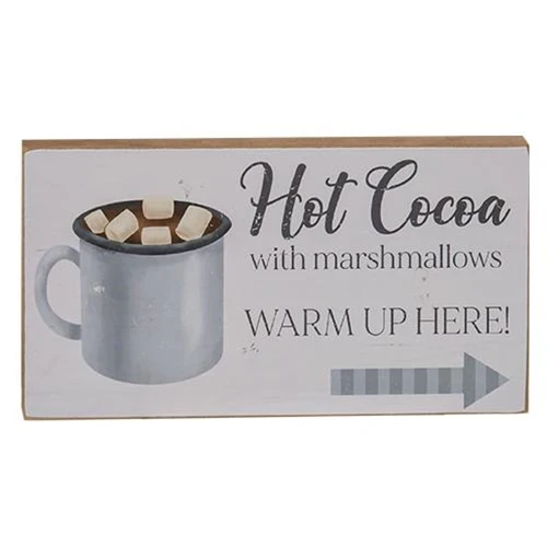 💙 Hot Cocoa With Marshmallows Small Block Sign - Image 2