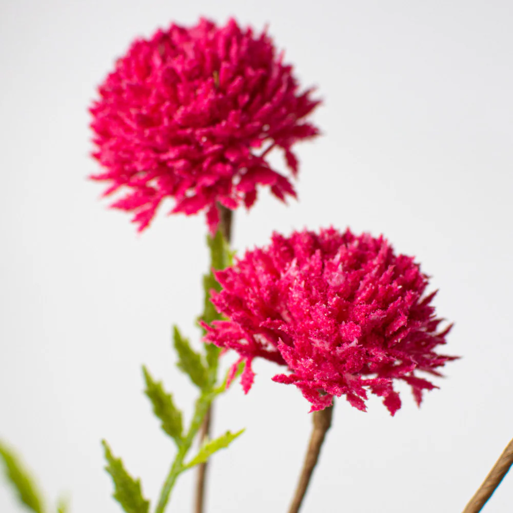 Hot Pink Clover 28" Faux Floral Stem - Image 2