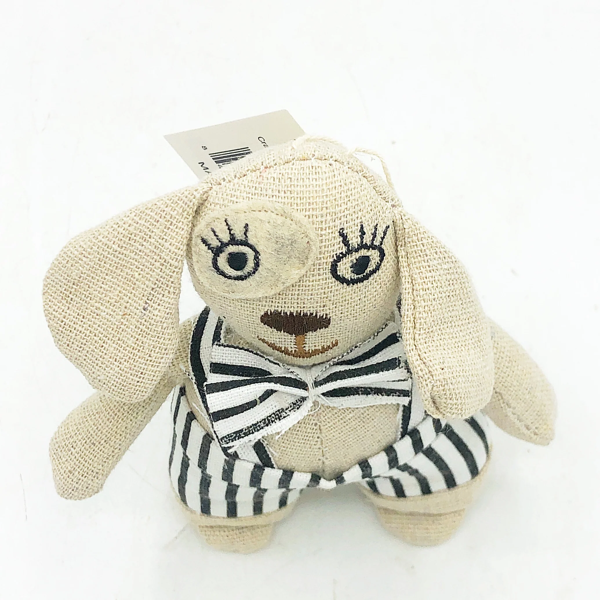 💙 Hound Dog in Buffalo Plaid Overalls Beanbag Animal 5" H - Image 7
