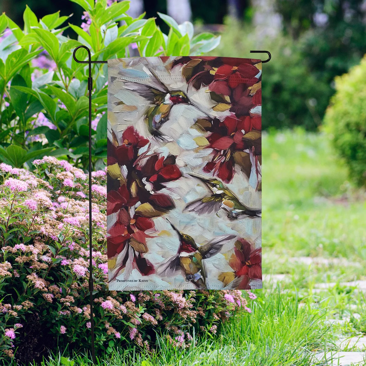 ๐ Hummingbirds and Blooms Garden Flag - Image 2