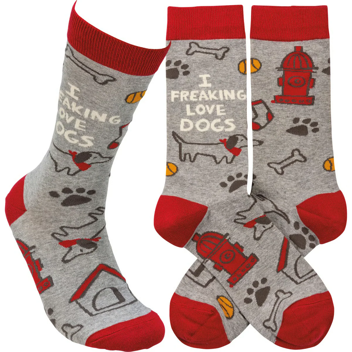I Freaking Love Dogs Fun Novelty Socks