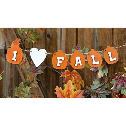 💙 I Heart FALL Pumpkin & Heart Mini Garland