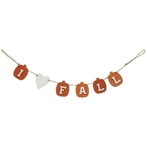 💙 I Heart FALL Pumpkin & Heart Mini Garland - Image 2