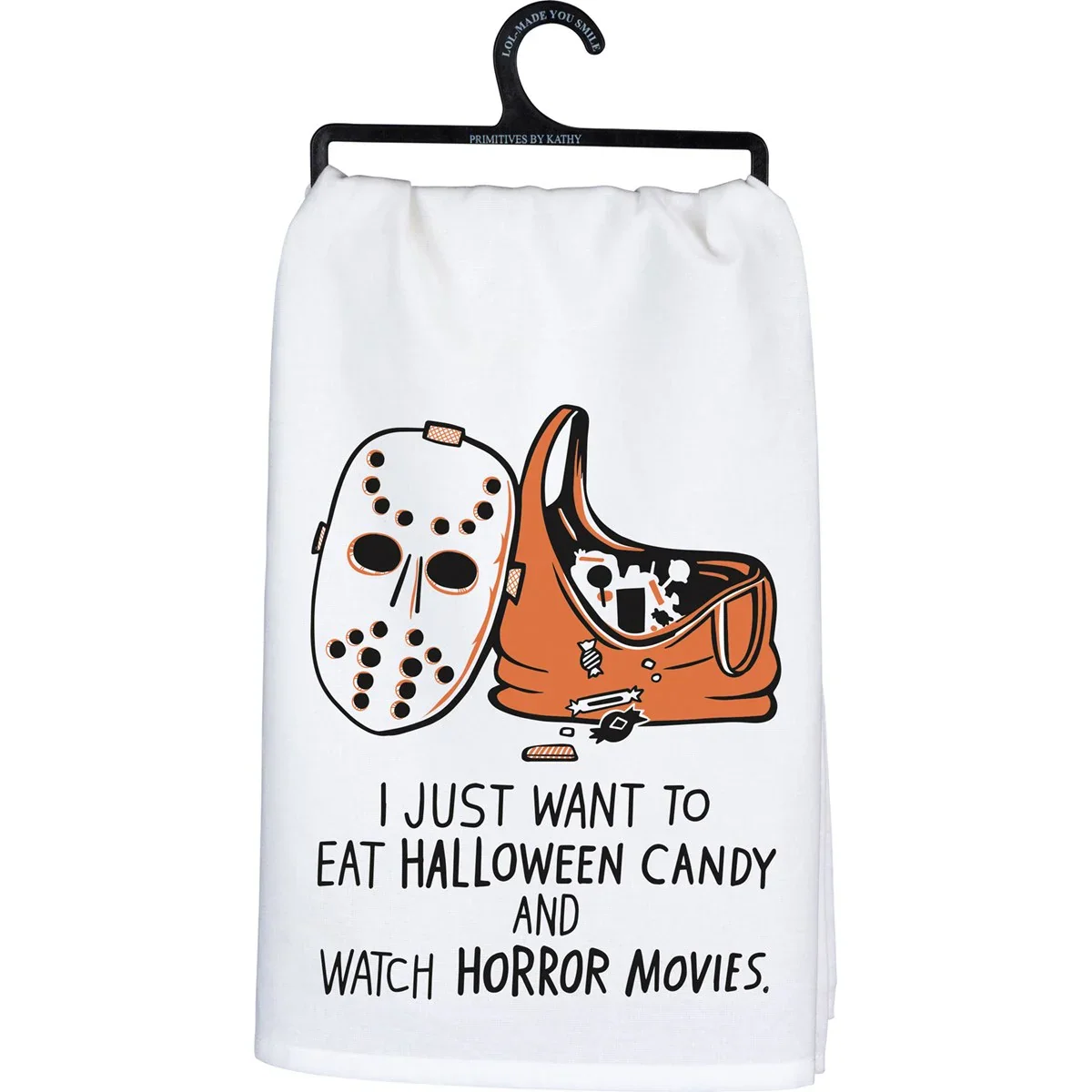 💙 I Just Want to Eat Halloween Candy and Watch Movies Kitchen Towel