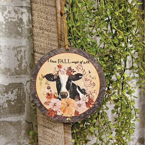I Love Fall Most of All Cow Ornament - Image 2