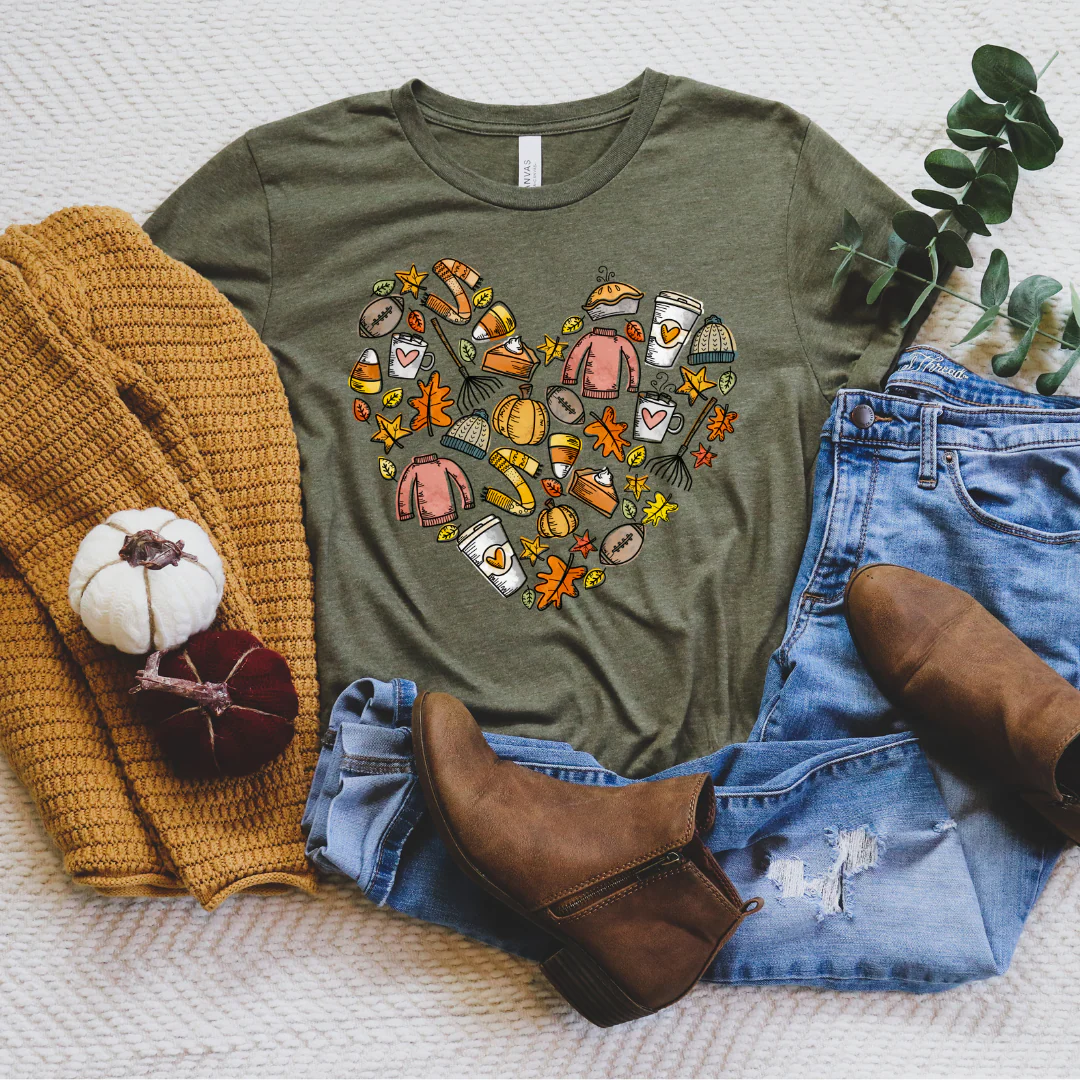 ๐ I Love Fall Heart of Favorites T-Shirt - Image 2