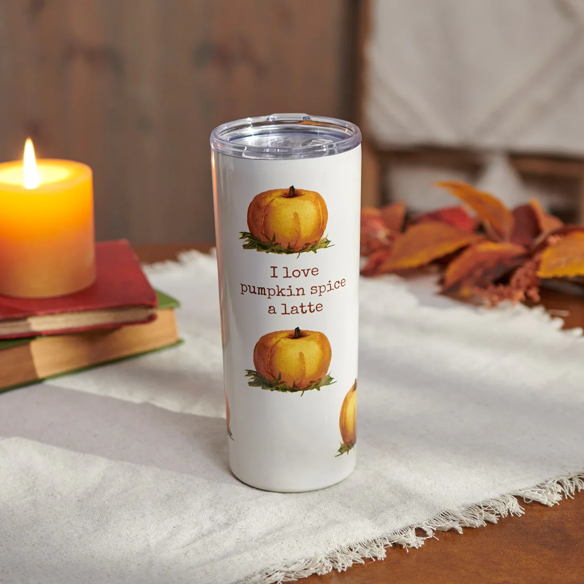 Surprise Me Sale 🤭 I Love Pumpkin Spice A Latte 20 oz Coffee Tumbler - Image 3